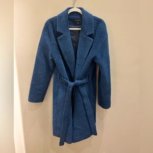Katherine Kelly Alpaca Wool Blue Belted Snap Coat 8